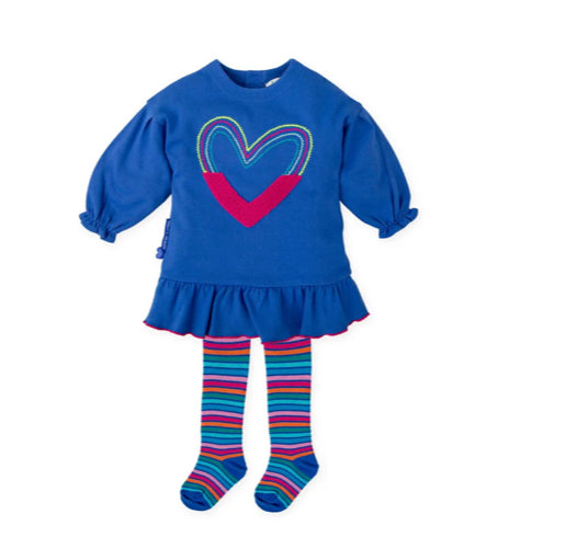 Agatha stripe heart dress & tights