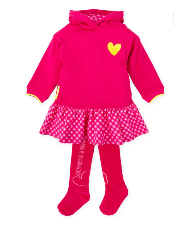 Agatha heart hooded dress