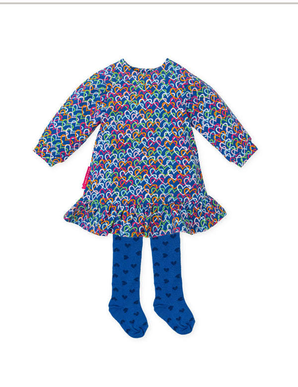 Agatha blue all over heart dress & tights