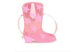 Billie blush cowboy boot bag