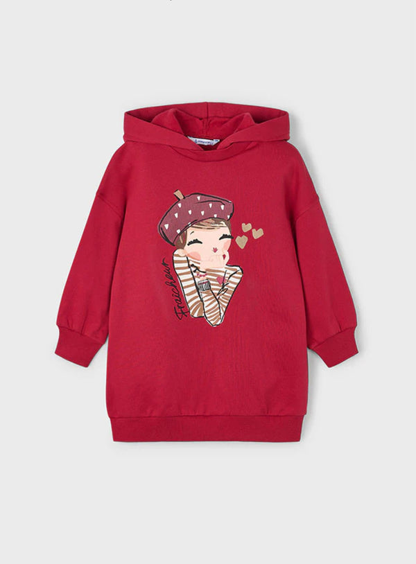 Mayoral red hooded dress 4928