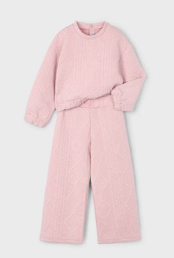 Girls pink quilted tracksuit 4896
