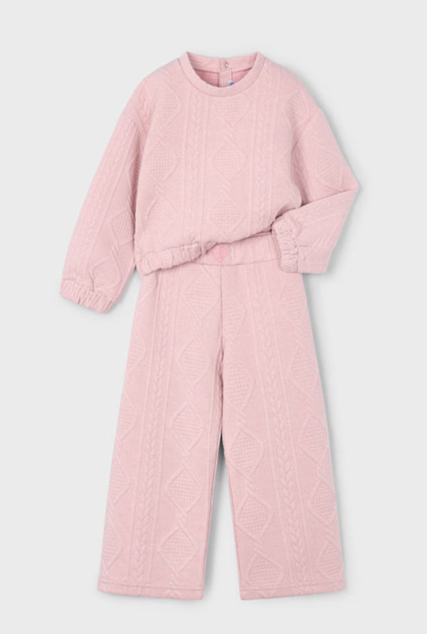 Girls pink quilted tracksuit 4896
