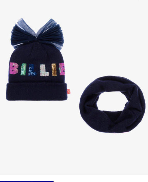 Billieblush hat & snood set navy