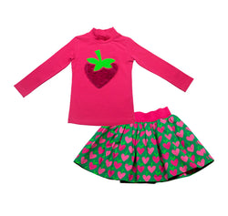 Agatha strawberry skirt set