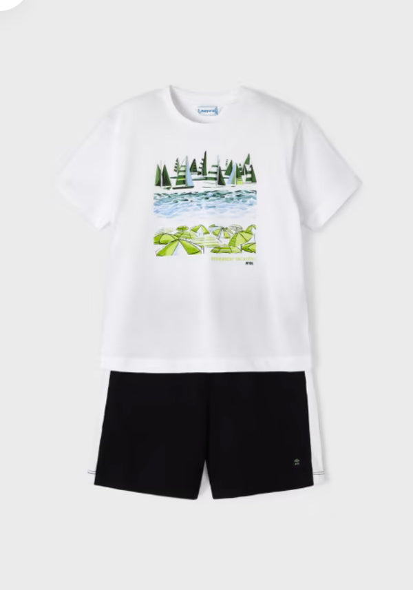 Mayoral boys sail boat shorts set