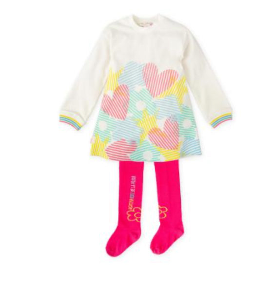 Agatha white heart dress & tights