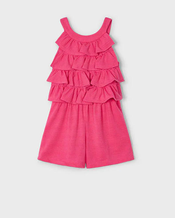 Mayoral pink ruffle playsuit