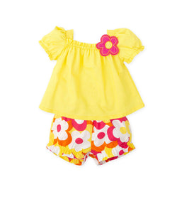 Agatha yellow flower shorts set