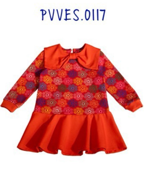 Agatha orange bow dress