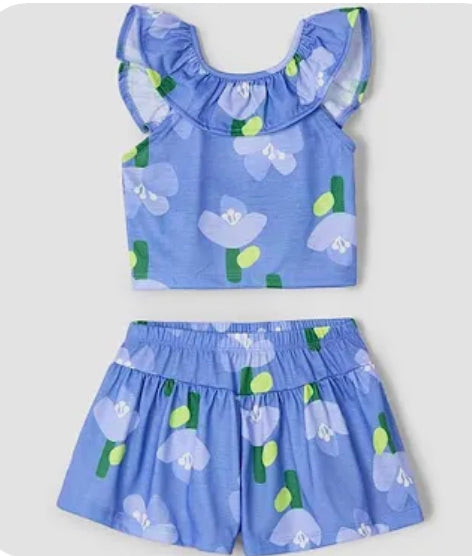 Mayoral flower shorts set