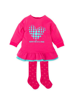 Agatha turquoise heart dress & tights