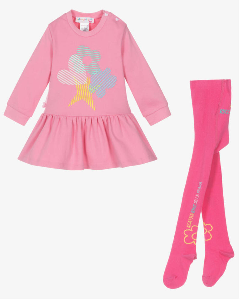 Agatha pink pastel dress and tights