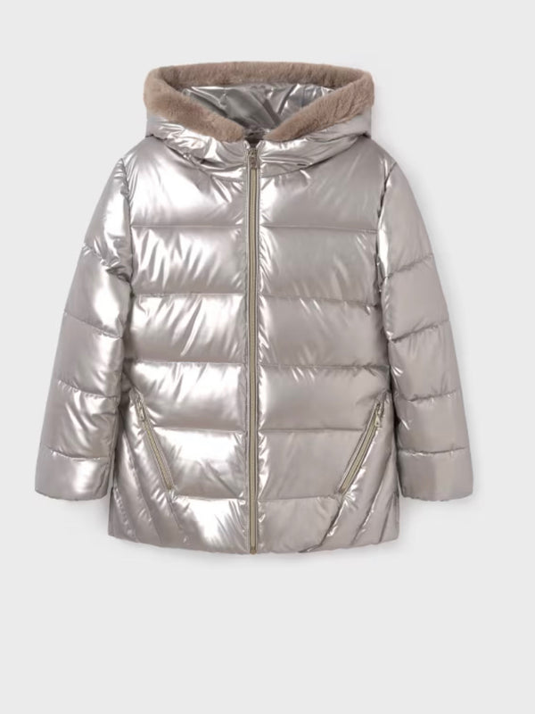 Mayoral older girls metallic coat