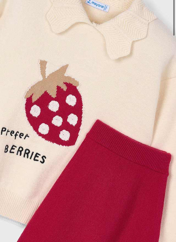Mayoral strawberry skirt set 4932