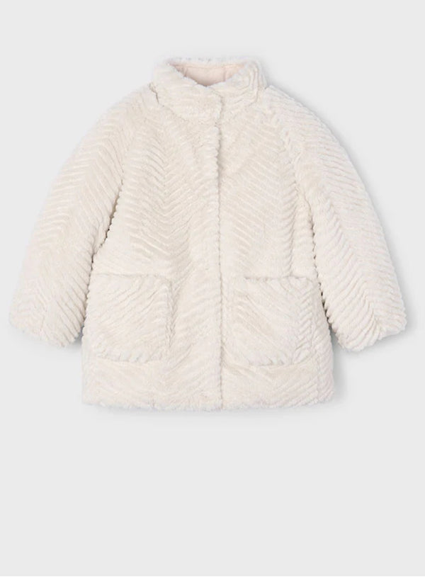 Mayoral cream fur coat 4441
