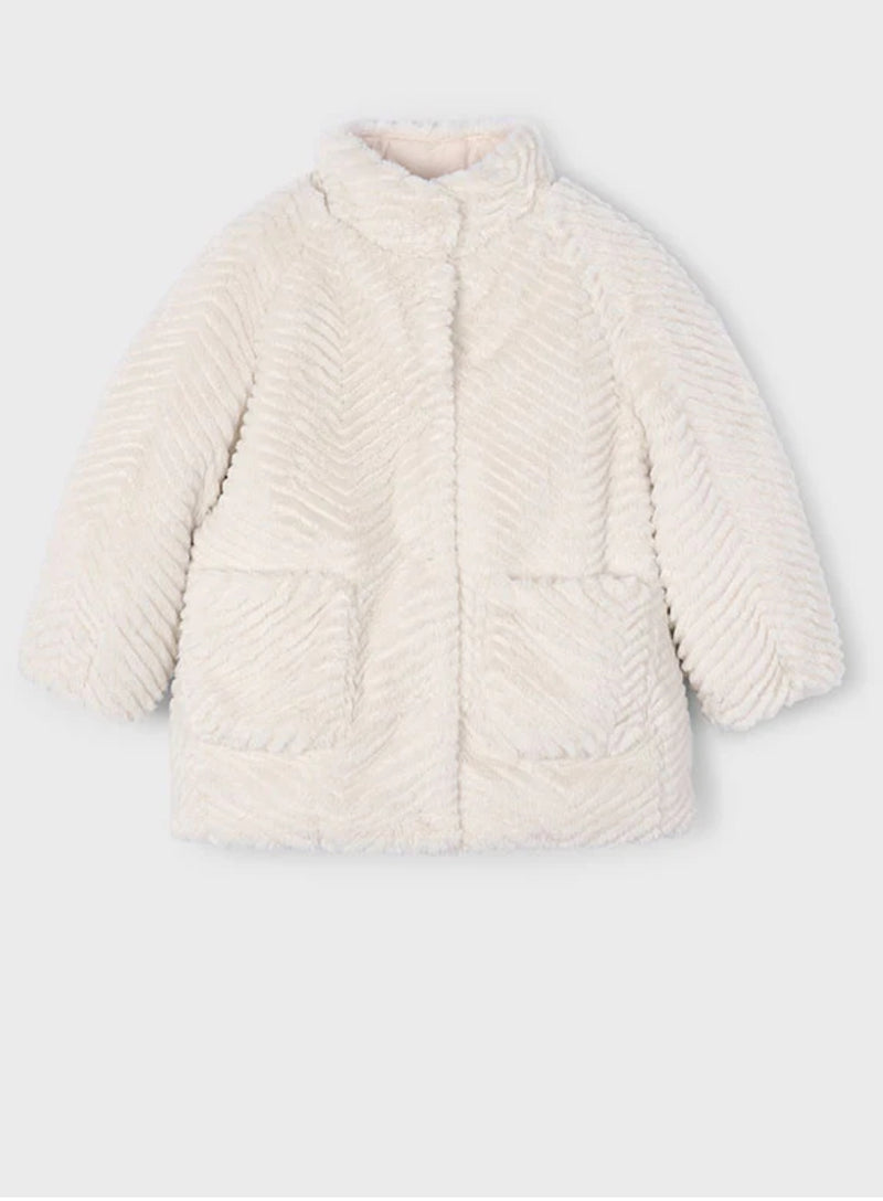 Mayoral cream fur coat 4441