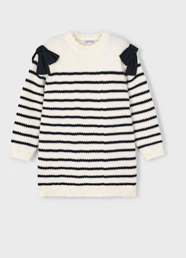 Mayoral 4916 stripe bow dress
