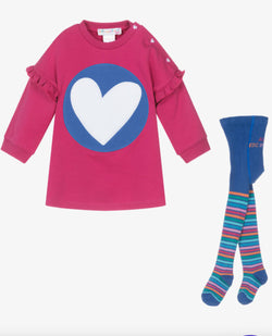 Agatha heart & stripe dress & tights