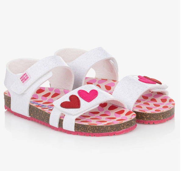 Agatha Ruiz white heart sandals