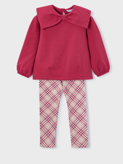 Mayoral red bow leggings set 4723