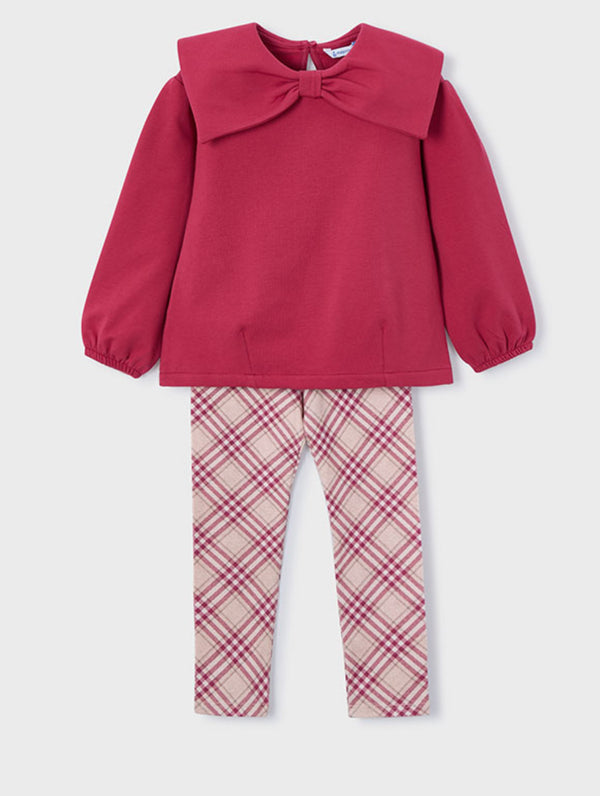 Mayoral red bow leggings set 4723