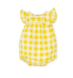 Agatha yellow check romper