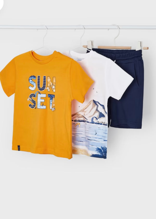 Mayoral boys sunset 3 piece set orange