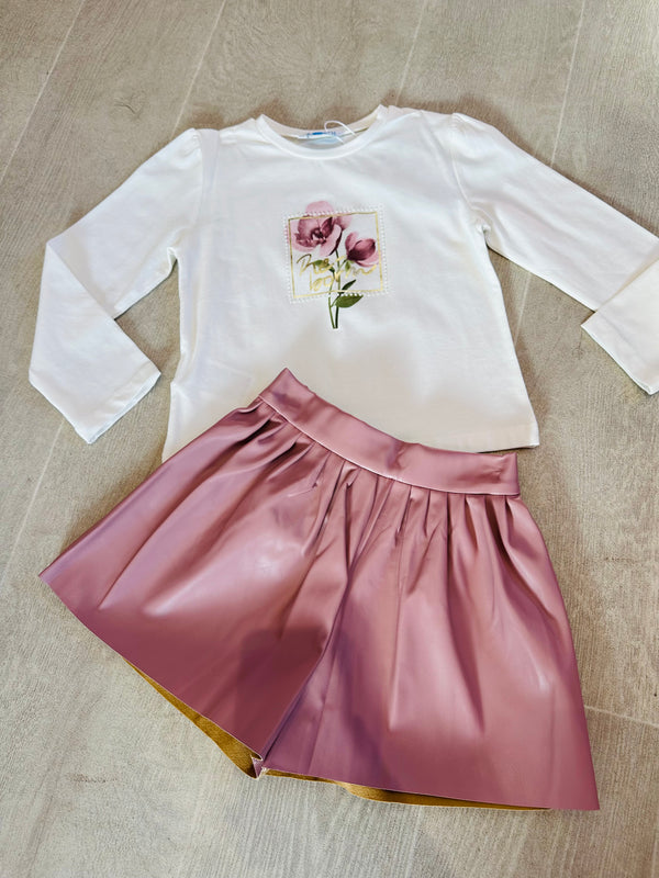 Mayoral dusty pink shorts set