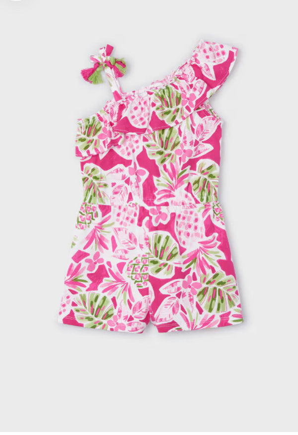 Mayoral pink flower playsuit