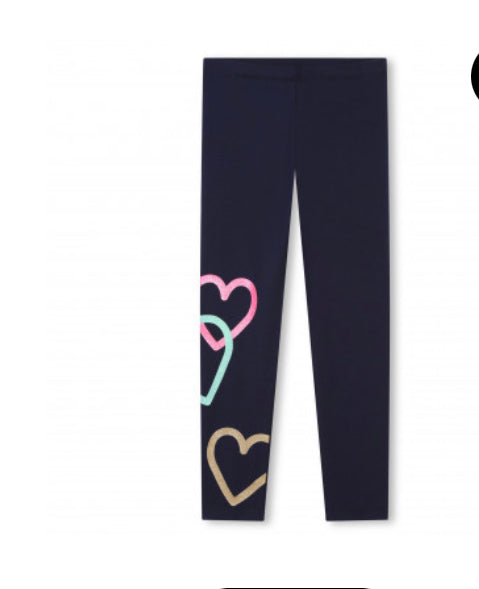 Billie navy & cream heart leggings set