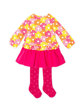 Agatha all over flower dress & tights