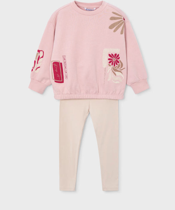 Mayoral pink sweater and leggings set 4726