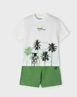 Mayoral boys palm tree shorts set