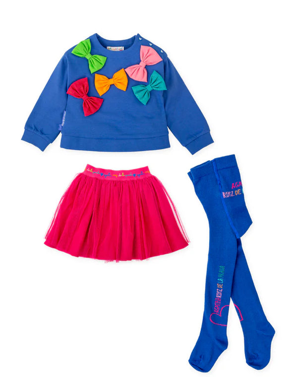 Agatha bow skirt set