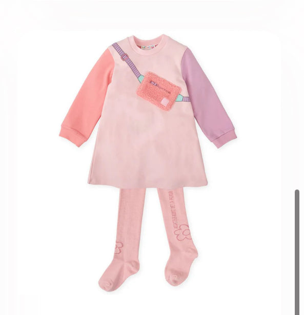 Agatha pastel bag dress & tights