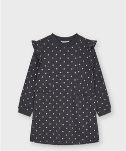 Mayoral grey and pink glitter spot dress