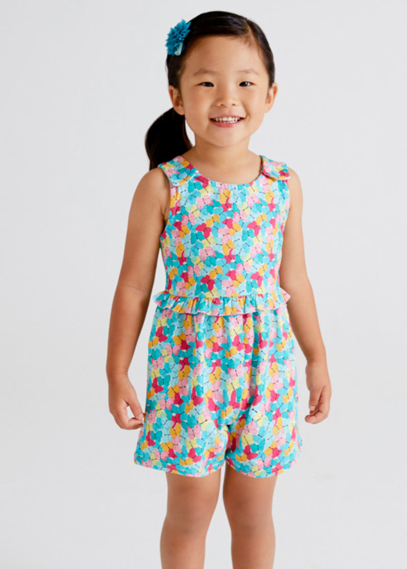 Mayoral girls turquoise pattern play suit