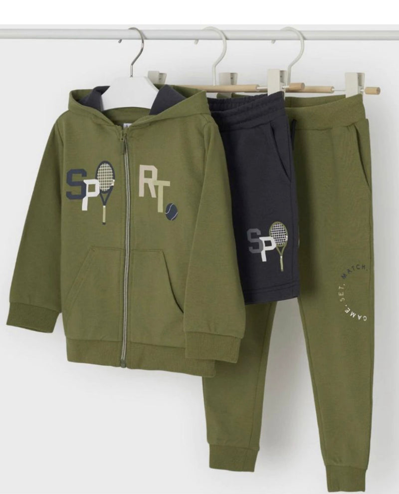 Mayoral boys khaki 3 piece tracksuit